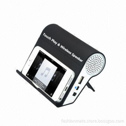 speaker for iPhone, blue LED light on transparent acrylic